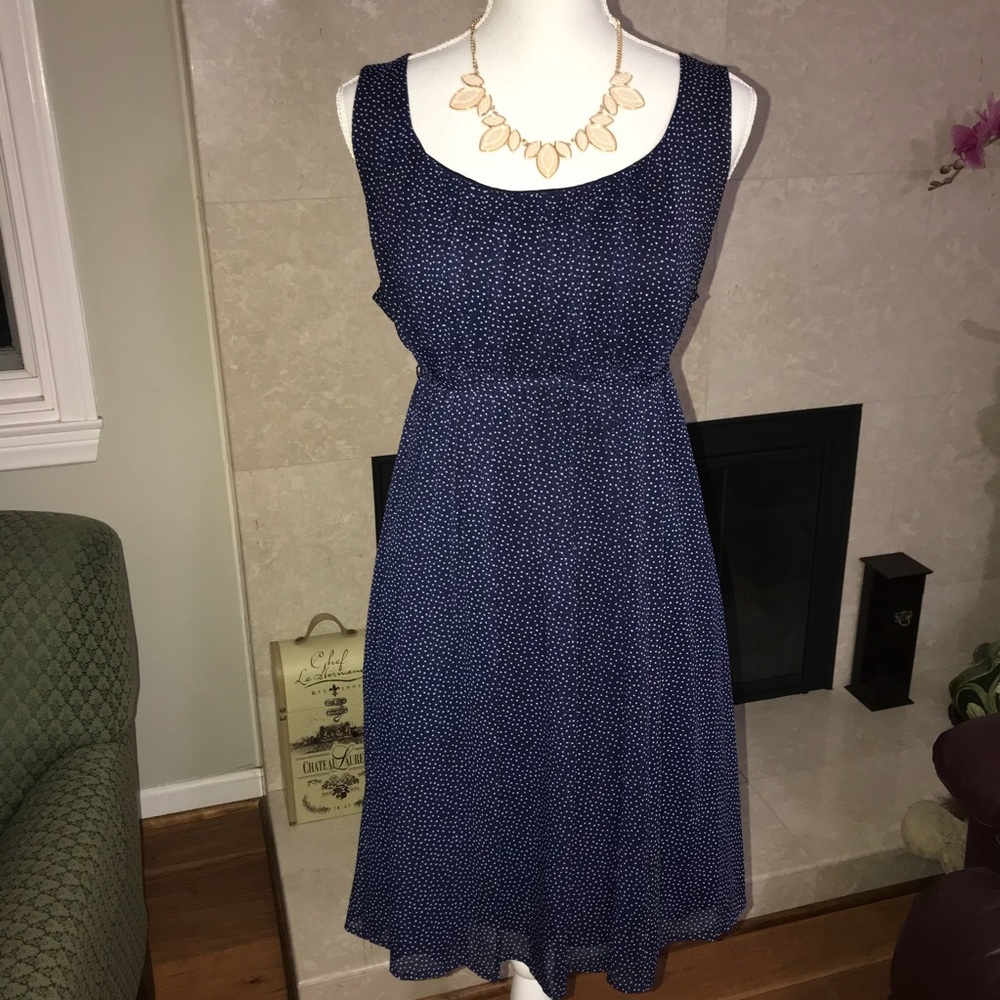 Navy Polka Dot Dress